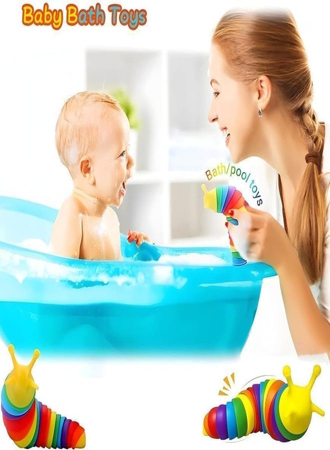 شوكوزون لعبة دودة زاحفة من شوكوزون، ألعاب للأطفال الصغار، ألعاب حسية مرنة تصدر صوت نقر، مناسبة للأولاد والبنات من عمر سنتين فما فوق (19 سم) (دودة) - Image 3
